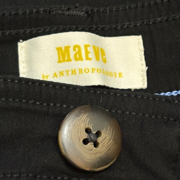 Maeve by Anthropologie Black High Waist Wide Leg Ankle Pants Linen Blend Size 33 - Picture 7 of 11